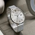 Women's Minimalist Quartz Watch Business Fashion Analog Calendar Stainless Steel Wrist Watch. 