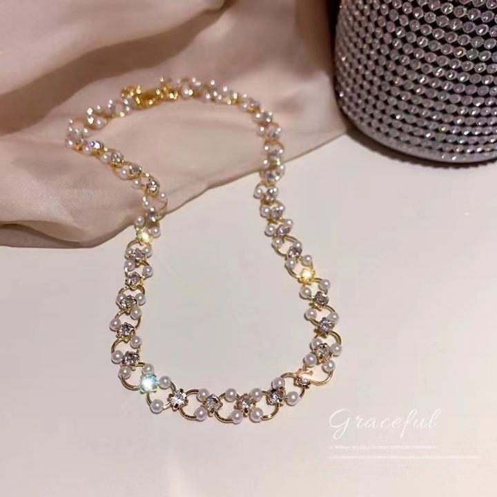 Fashion%20Shiny%20Personality%20Pendant%20Necklace%20French%20Charm%20Inlaid%20Rhinestone%20Pearl%20Necklace%20Bracelet%20Clavicle%20Chain%20Women's%20Jewelry%20Birthday%20Gift%20-%20Image%206