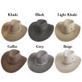 【Support-Cod】 2023 New Linen Men Summer Sun Hats Solid Cool Western Cowboy Hat Outdoor Wide Brim Hat Male Riding Caps for Sun Protection.