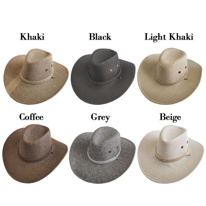 %E3%80%90Support-Cod%E3%80%91%202023%20New%20Linen%20Men%20Summer%20Sun%20Hats%20Solid%20Cool%20Western%20Cowboy%20Hat%20Outdoor%20Wide%20Brim%20Hat%20Male%20Riding%20Caps%20for%20Sun%20Protection%20-%20Image%207