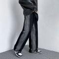Spray Dyed Jeans for MeninsFashion High Street Wide Leg Daddy Pants Retro Draping Loose Straight Mop Pants. 