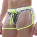 New Fashion Men Transparent Boxer Shorts Large Size Loose Swimwear Holiday Beachwear See-through Swimming Trunks Swimsuit. 