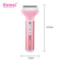 Kemei KM - 6637 Multifunctional 4 in 1 Rechargeable Women Body Shaver Beard Eyebrow Nose Trimmer Set Female Electric Shaver. 