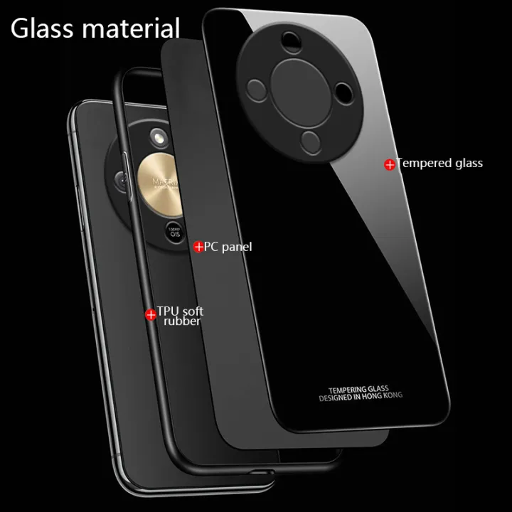 Biruiqu%20For%20Honor%20X9D%20Tempered%20Glass%20Back%20Soft%20Silicone%20Edge%20Black%20Case%20Cover%20Casing%20-%20Image%208