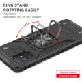 Phone Case Ring Stand Casing Shockproof Protection Cellphone Back Cover Shell For Samsung A02S (166.5mm) & Samsung A02S (164.2mm)/A03S India version 164.2mm.
