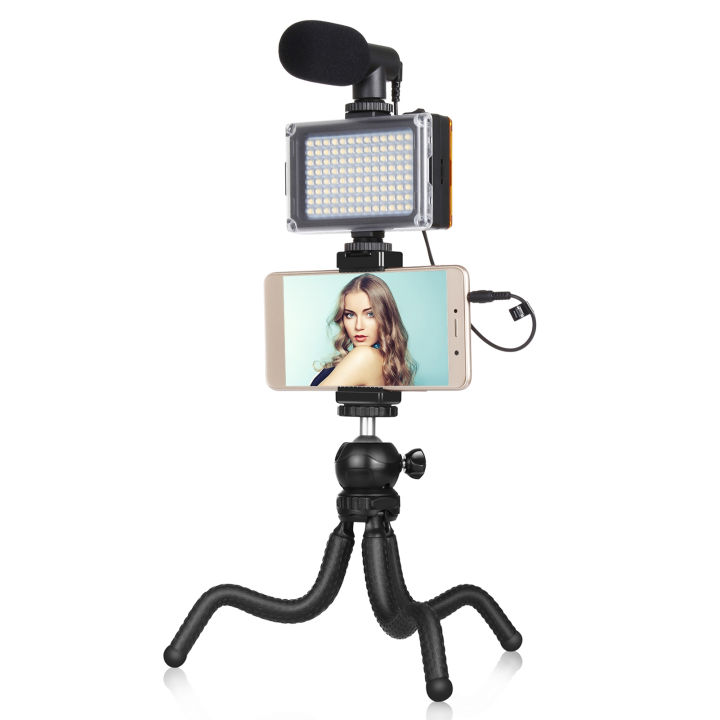 PULUZ%20Mini%20Octopus%20Flexible%20Tripod%20Holder%20+%20Phone%20Clip%20+%20Microphone%20+%20Fill%20Light%20Kit%20for%20Live%20Broadcast%20-%20Image%206