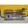 Pulsar 150 Single Disk Silencer Guard Stainless Steel Foot rest Box Silencer Cover for Motorcycle- silver.