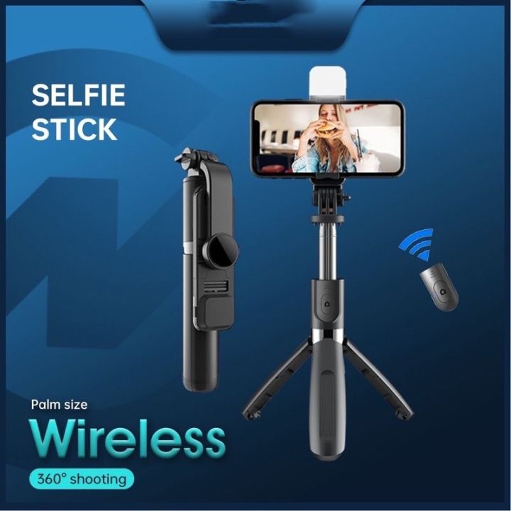 Q07 Selfie Stick Foldable Mini Tripod with Fill Light Bluetooth Remote Shutter Retractable Rod for Phone