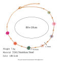 E.B.belle Colorful Beads Flower Charm Y2K Jewelry Set Girls Ladies Summer Beach Accessories Belly Waist Chain Necklace Bracelets. 