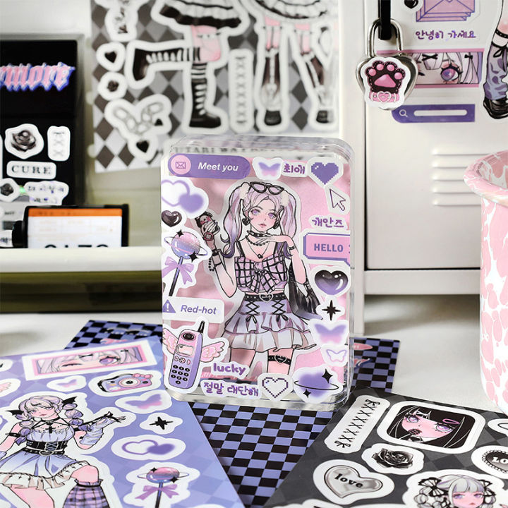MOHAMM%201%20Sheet%20Cute%20Girl%20Decorative%20Stickers%20for%20DIY%20Craft%20Photo%20Album%20Scrapbook%20Journal%20Planner%20Scene%20Collage%20-%20Image%204