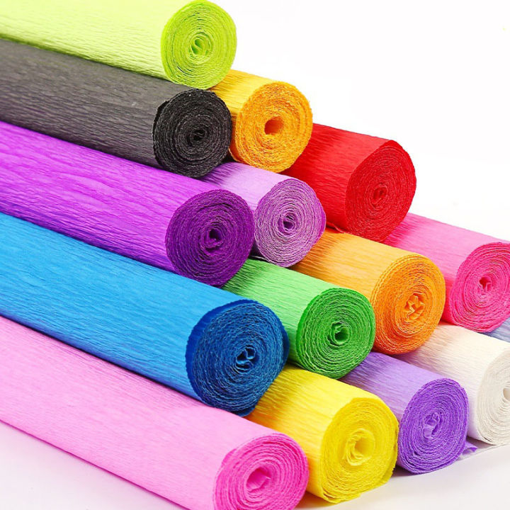 17 Colors 250x50cm Colored Crepe Paper Roll Origami Crinkled Crepe Paper Craft DIY Flowers Decoration Gift Wrapping Paper Craft MuXiaRe