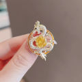Brooch luxury sense of luxury, vintage court, Chinese style, zodiac, auspicious dragon, crystal collar pin, accessories, suits, corsage, pins.