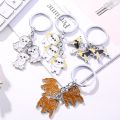 Cartoon Bichon Frise Dog Keychain Cute Animal Key Chain car Keyring Women Bag pendant Jewelry For Women. 