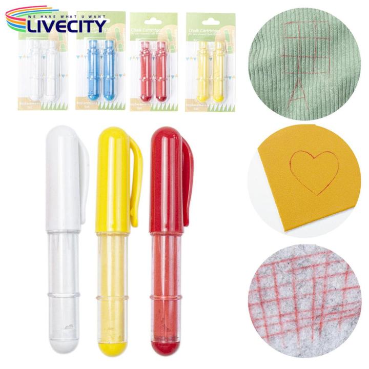 Precision Line Sewing Chalk Portable Sewing Marker Pen for Quilting Crafting Fine Line Erasable Tailor Liner Sewing Supplies Fabric Marking Sewing Chalk
