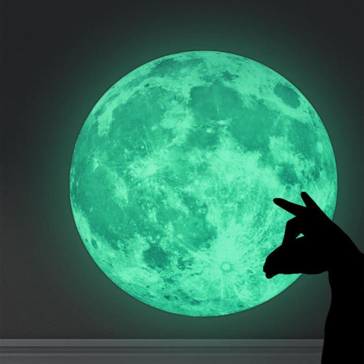 5-30cm Luminous Moon 3D Wall Sticker Fluorescent Glow In The Dark Moon Wall Stickers Decals Wallpaper Kids Room Home Decorations