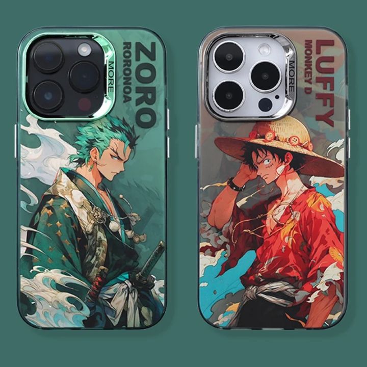 Custodia Per IPhone 15 6.1 Pollici Con Personaggi Anime - 4 Pezzi, Manga Zoro Sanji Ace, Antiurto TPU Silicone