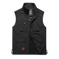 FGKKS Men Mesh Vest Multi Pocket Quick Dry Sleeveless Jacket Reporter Loose Outdoor Casual Thin Fishing Vests Waistcoat Male. 