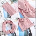 AWAYTR Women's Headbands Pearls Head Bands Knitted Turban Bandana Autumn Winter Elastic Hairband Warm Hair Accessories Headdress. 