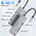 MOKiN 8 in 1 USB C HUB to 4K30Hz HDMI Hub Adapter Docking Station with USB 3.0 RJ45 SD/Micro SD PD3.0 for MacBook Pro/Air Laptop. 