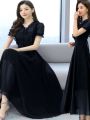 Women's New stylish neck Design Weightless Georgette Long Kurti. 