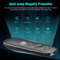 Wireless Presenter Highlighting Magnify LED LCD Mac Digital Pointer Air Mouse Function USB Rechargeable Powerpoint Presentation Clicker.