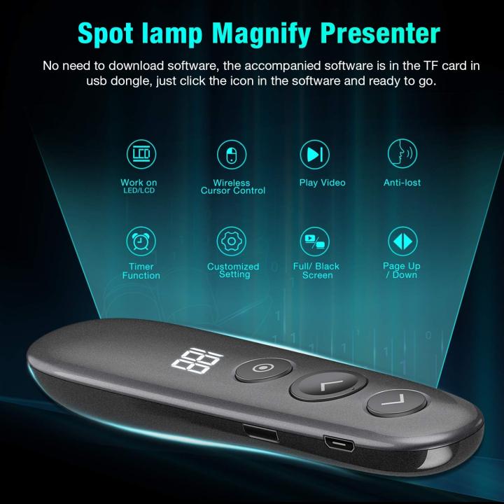 Wireless%20Presenter%20Highlighting%20Magnify%20LED%20LCD%20Mac%20Digital%20Pointer%20Air%20Mouse%20Function%20USB%20Rechargeable%20Powerpoint%20Presentation%20Clicker%20-%20Image%203