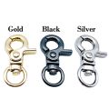 【Booming】 10pcs Black Silver Webbing Buckle Belt Keychain Detachable Snap Hook Leather Strap Buckles Pet Leash Hooks Trigger Clips.