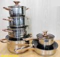 Kaisa Villa 12 Pcs Stainless Steel Cookware Set with Lid INDUCTION KV-6618. 
