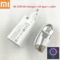 Xiaomi 33W Eu Turbo Fast Charger Qc4.0 Adapter 100Cm 5A Type C Cable For Mi 11 10 9 10T Pro 5G 9T Pro Redmi K30S Note9S - Charger.