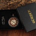 【NShisasN】Vintage Wood Circel Gear Dial Bronze Antique Old Mechanical Pocket Watch Men Engraved Fob Hand Wind Steampunk Male Gifts Clock. 