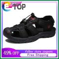 2021 New Leather Sandals Men Outdoor Summer Casual Rubber Sandals PU Hiking Wading shoes. 