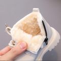 2022 Autumn Winter Boots for Kids Leather Shoes Thicken Warm Girl Snow Boot Cotton Shoes for Boy Sneakers.
