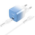 Hoco C101A PD 20W Fast Mini Travel Charger Adapter with Type C to Lightning Cable. 