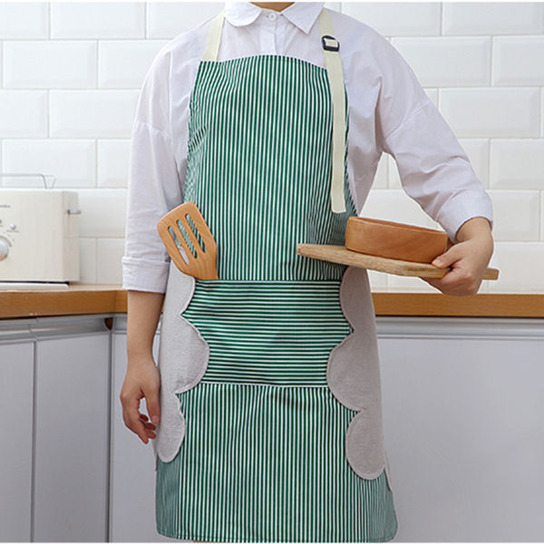 Kitchen cooking apron waterproof and oil-proof sleeveless smock with two sides for wiping hands men and women work striped apron -1pcs