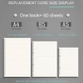Diary A5 B5 A4 Transparent Loose Leaf Binder Notebook Inner Core Cover Note Book Journal Planner Office Stationery Supplies. 