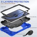 Silicone Hybrid PC Tablet Case with Holder & Shoulder Strap For Samsung Galaxy Tab A9.