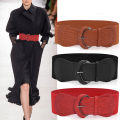 Womens Ladies Faux Leather Wide Stretch Elastic Buckle Cinch Waist Wide Belts Stylish Gift GJCUTE. 