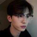 Anti-Blu-ray Myopia Glasses Male Student University Style 2024 New Half Frame Eyebrow Frame Glasses Frame.