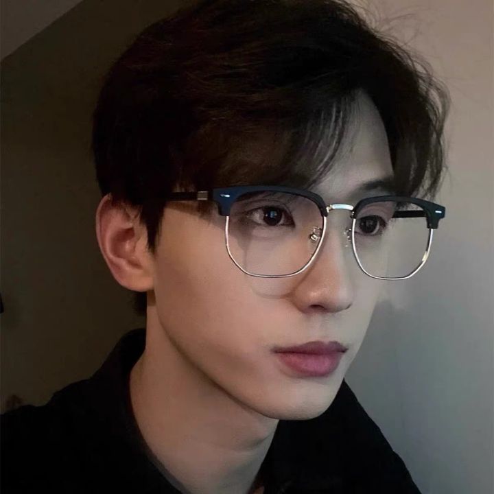 Anti-Blu-ray%20Myopia%20Glasses%20Male%20Student%20University%20Style%202024%20New%20Half%20Frame%20Eyebrow%20Frame%20Glasses%20Frame%20-%20Image%202