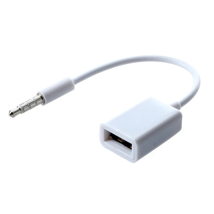 Car%20MP3%203.5mm%20Male%20AUX%20Audio%20Plug%20Jack%20To%20USB%202.0%20Female%20Converter%20Cable%20Cord%20White%20-%20Image%202