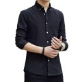 Men's Black Color Long Sleeve Trendy Cotton Shirts.