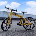 Showpiece Bicycle  1:8 Alloy Model Mountain Bicycle Showpiece Foldable Cycle Metal Racing Mountain Bike Toys Gifts. 