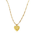Pendant Necklace A-Z Initial Letter Heart Shape Jewelry Simple Bright Luster Necklace for Birthday. 