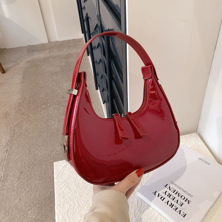 Half Moon Bag Vintage PU Leather Small Handbag Luxury Brands