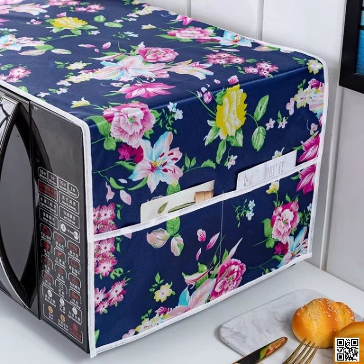 Printed%20Floral%20%20Microwave%20Oven%20Cover%20with%20Side%20Pockets%20%E2%80%93%20Dustproof%20Oven%20Cover%20-%20Image%202