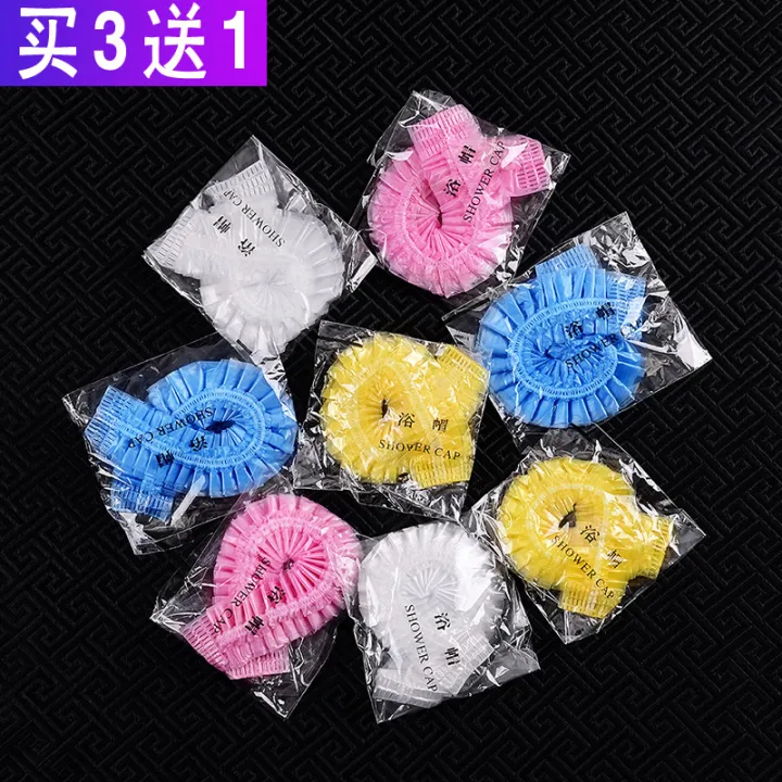 XS4Y%20thickened%20100pcs%20disposable%20shower%20cap%20portable%20hotel%20bath%20waterproof%20baking%20oil%20dye%20hair%20dustproof%20fume%20-%20Image%203