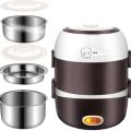 Cooking Lunch Box (3 Layers Electric Lunch Box, 2L Portable Electric Heating Lunch Box). 