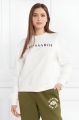 Trussardi White crew-neck sweatshirt in regular cotton with contrasting logo. 