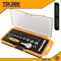 TOLSEN 38pcs Bit & Ratchet Socket Set (1/4" Drive) TPR Handle 20035.