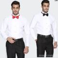 Dress Men's Long Men's Shirt Men's Bow Tie Wedding Shirt Dance Chorus Shirt Best Man White Performance Sleeve Table -︰.